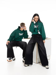 DYAD VIBE Raised Silk Print Hoodie- green