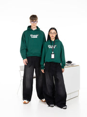 DYAD VIBE Raised Silk Print Hoodie- green