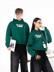 DYAD VIBE Raised Silk Print Hoodie- green