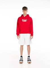 DYAD VIBE Raised Silk Print Hoodie- red