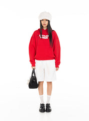 DYAD VIBE Raised Silk Print Hoodie- red