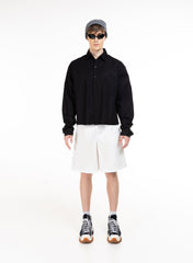 DYAD Short pants, over knee, kaki material - white