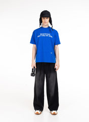 DYAD Boxy T-shirt with raised print DYAD - blue