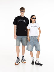 DYAD Jean shorts embroidered front and back