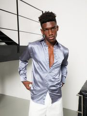 Premium Silk Shirt - Silvery