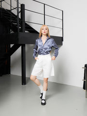 Premium Silk Shirt - Silvery