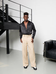 Premium Silk Shirt - black