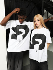 DYAD Loose-fit T-shirt with a 'D' prin - white