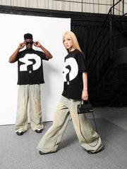 DYAD Loose-fit T-shirt with a 'D' prin - black