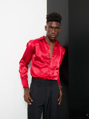 Premium Silk Shirt - Red