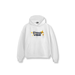 DYAD VIBE Raised Silk Print Hoodie - white