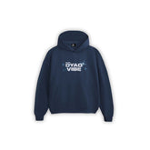 DYAD VIBE Raised Silk Print Hoodie - navy blue