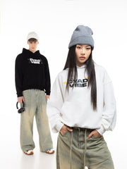 DYAD VIBE Raised Silk Print Hoodie - Black