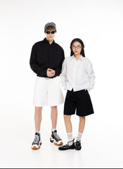 DYAD Short pants, over knee, kaki material  - black