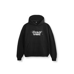 DYAD VIBE Raised Silk Print Hoodie - Black